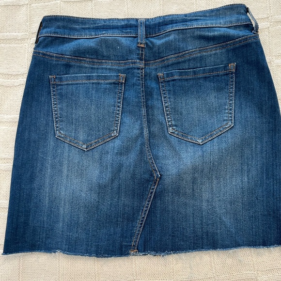 Denim skirt with fringe hem would be adorable with leggings. - Picture 3 of 3
